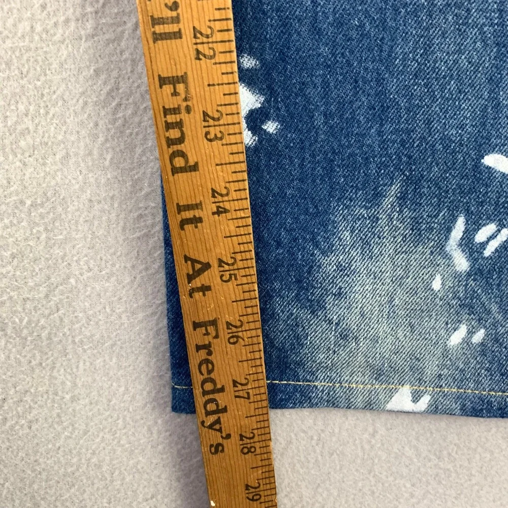 Levis 501 Original Jeans Mens W38 L30 Blue Paint Splatter Straight Leg Denim